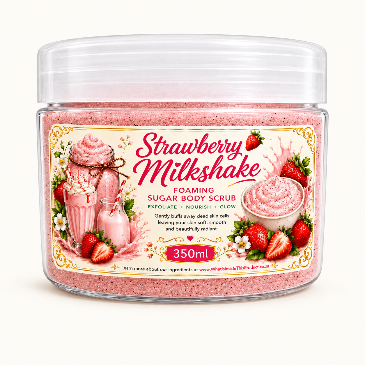 Strawberry Milkshake foaming sugar body scrub